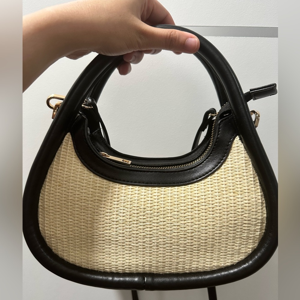 Beige and Black Bag